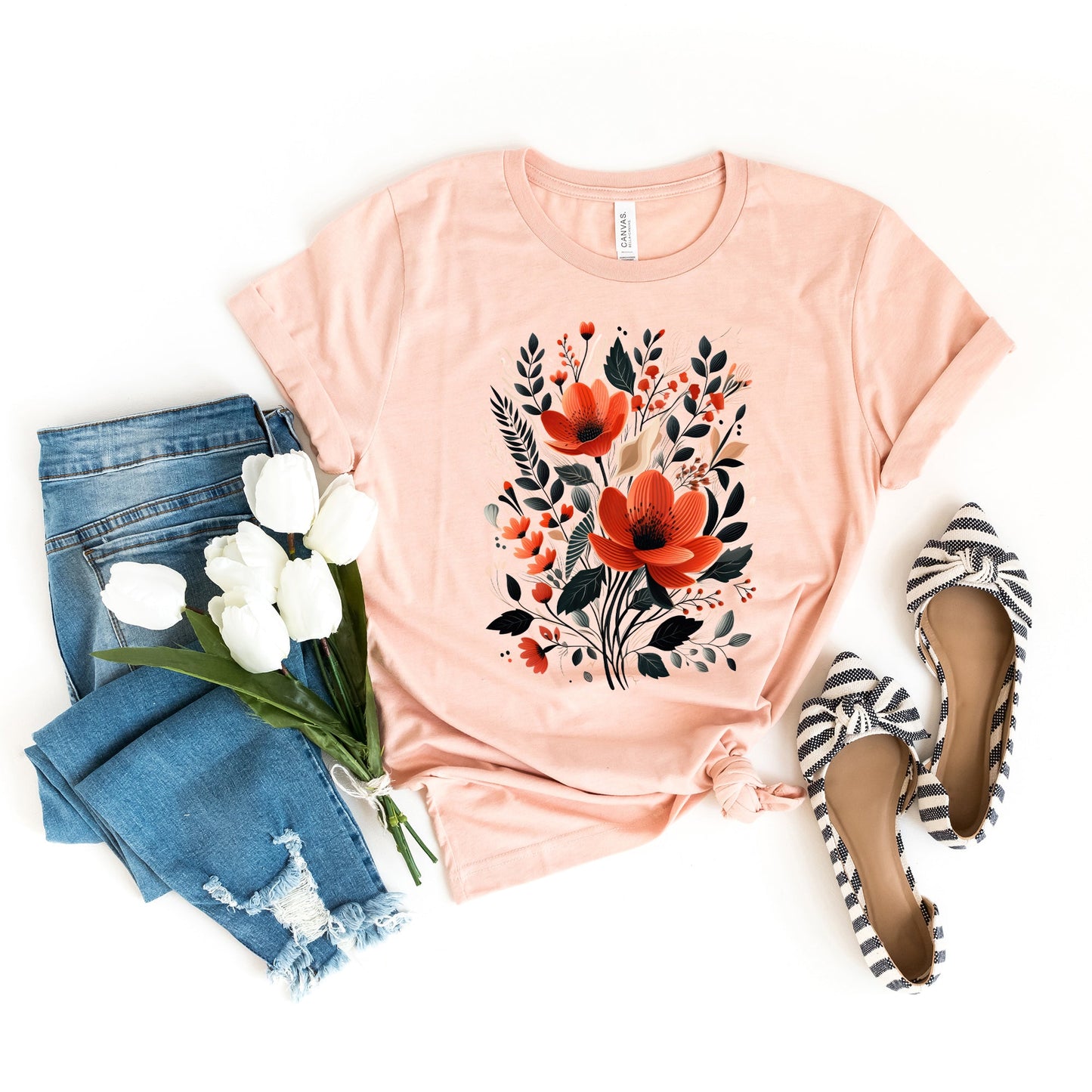 Rustic Flowers | Short Sleeve Crew Neck