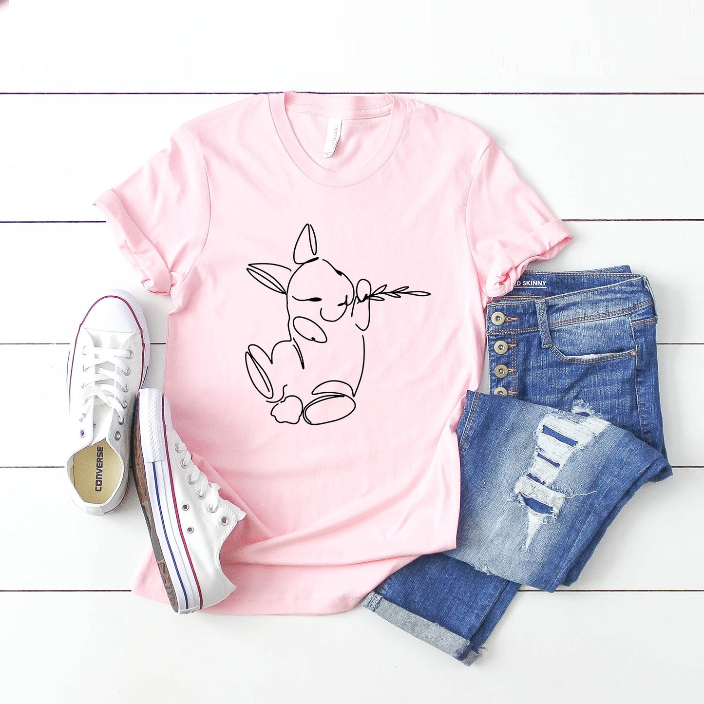 Hand Drawn Bunny | Short Sleeve Graphic Tee