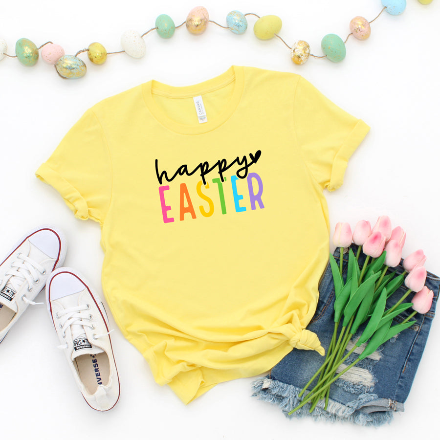 Happy Easter Colorful | Short Sleeve Graphic Tee