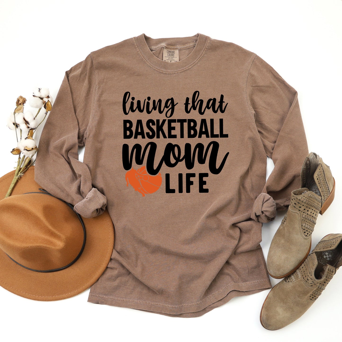 Basketball Mom Life | Garment Dyed Long Sleeve