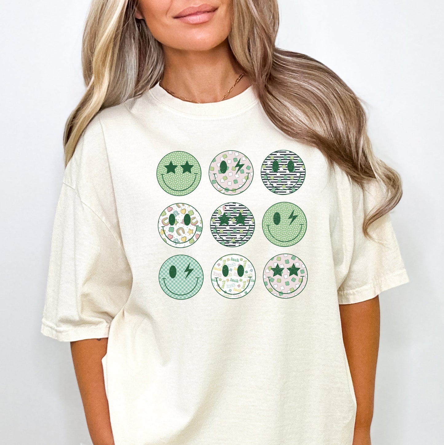 St. Patrick's Smiley Chart  | Garment Dyed Tee