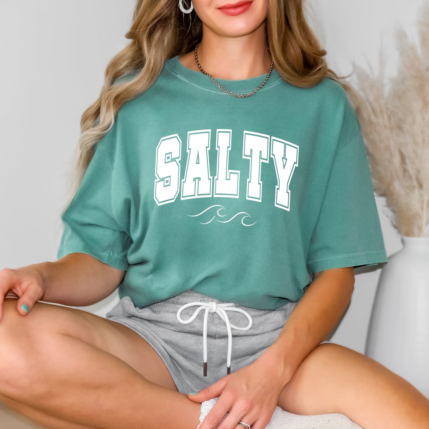 Salty Varsity | Garment Dyed Short Sleeve Tee