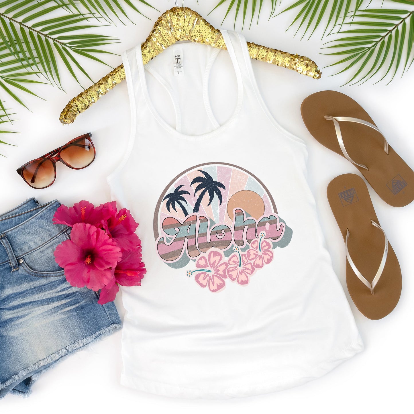 Retro Aloha | Racerback Tank