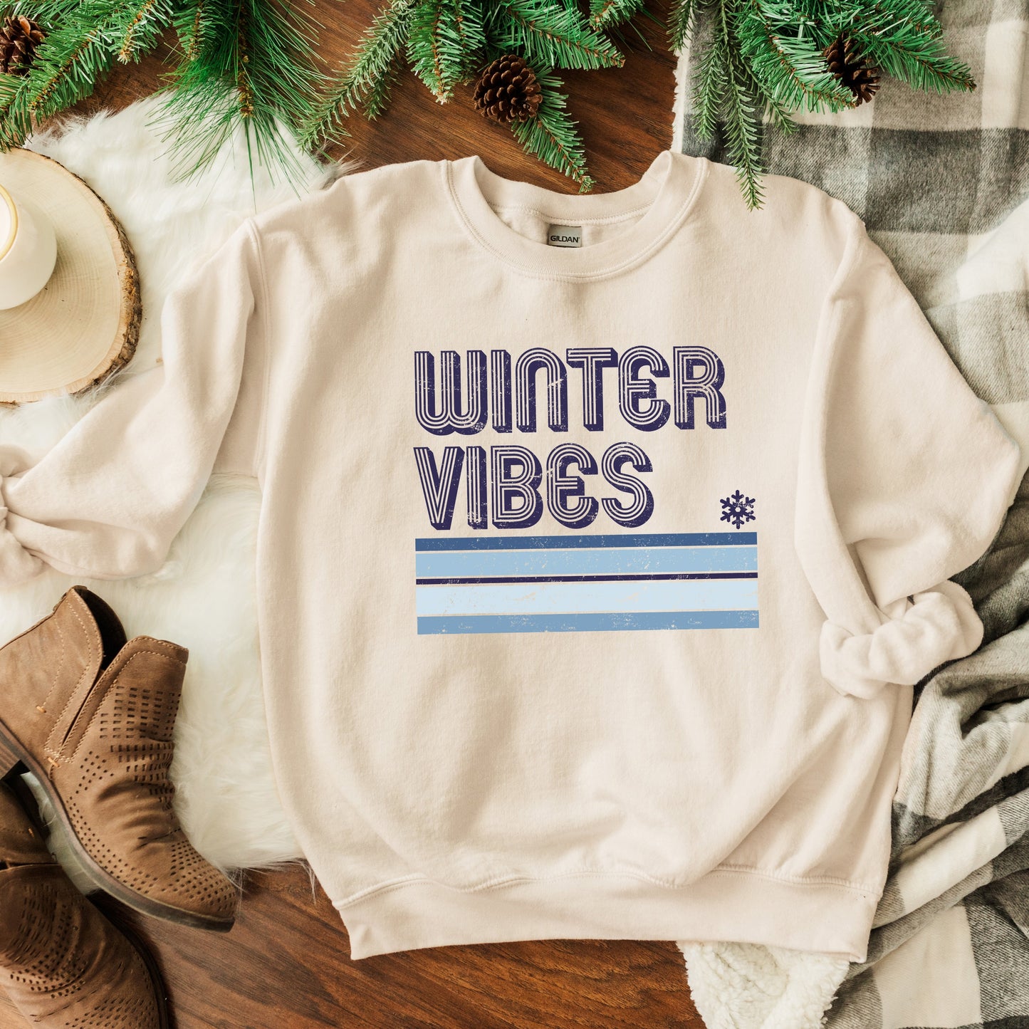 Winter Vibes Stripes | Sweatshirt