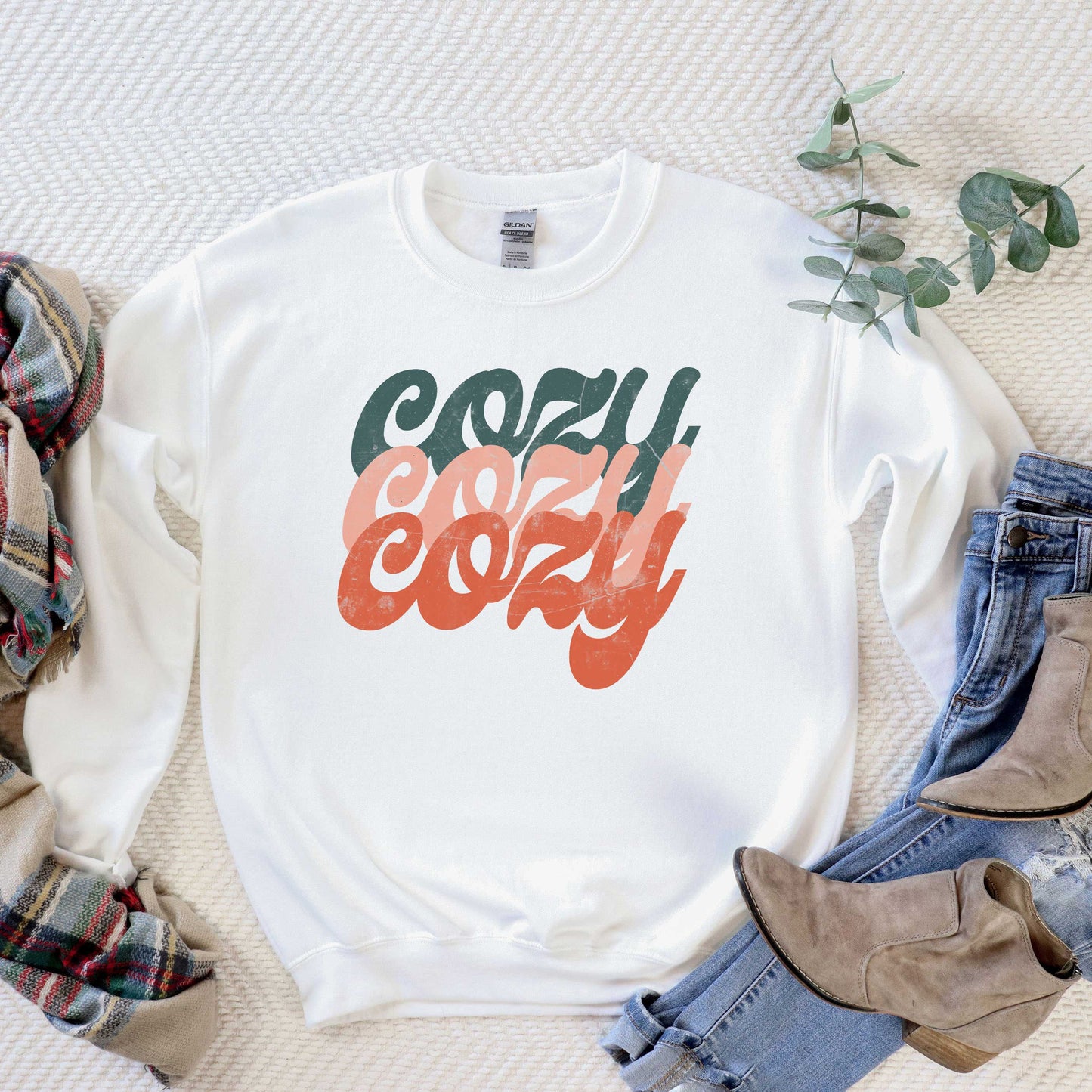 Retro Cozy Stacked Colorful | Sweatshirt