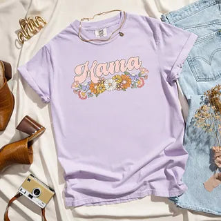 Mama Flowers Grunge | Garment Dyed Tee