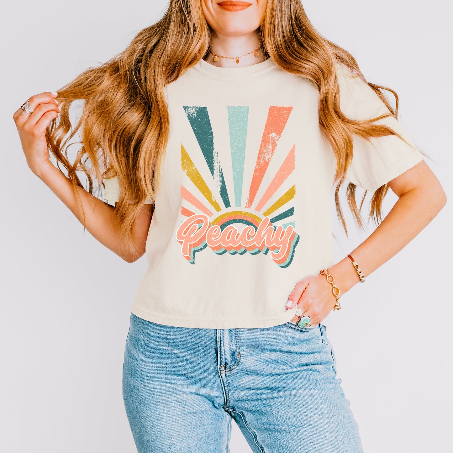 Retro Peachy | Relaxed Fit Cropped Tee