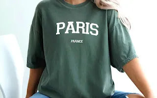 Paris France Varsity | Garment Dyed Tee