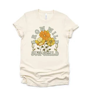 Grow Wild Sun Child Colorful |Short Sleeve Crew Neck