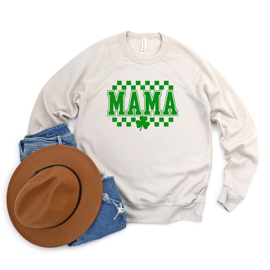 Mama Checkered Clover | Bella Canvas Graphic Sweatshirt