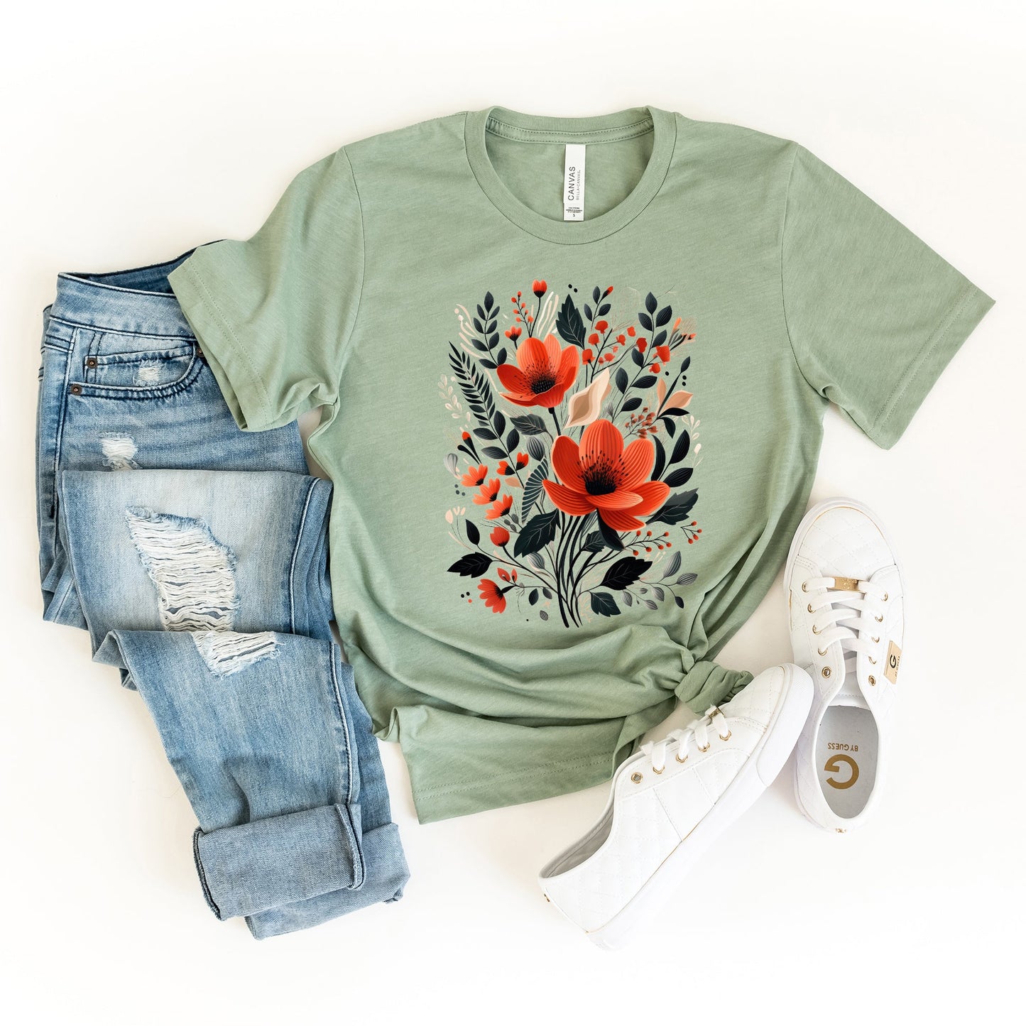 Rustic Flowers | Short Sleeve Crew Neck