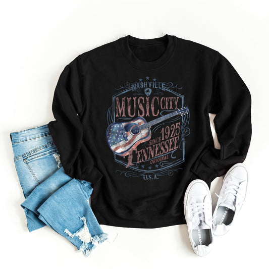 Nashville Flag Guitar | Sweatshirt