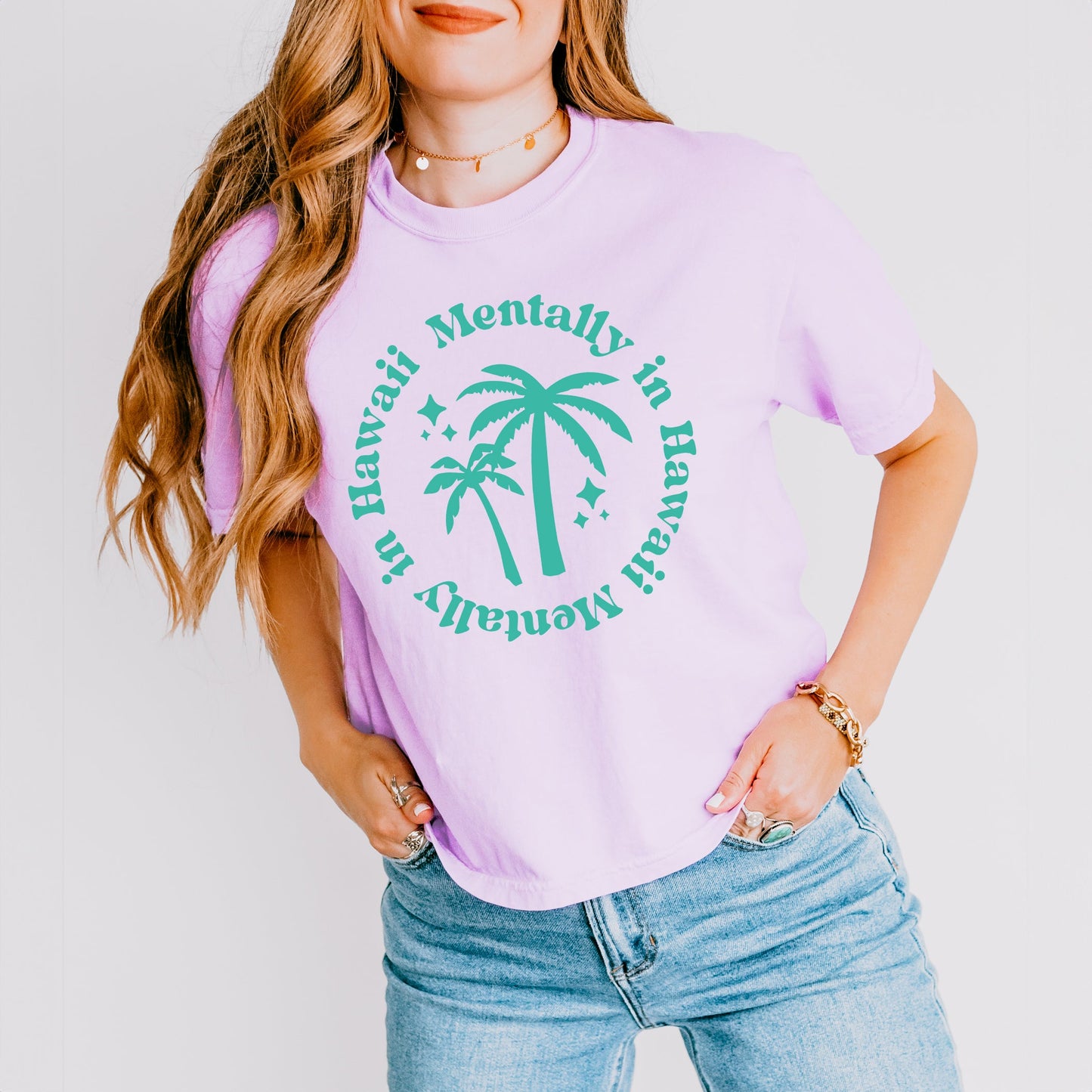 Mentally In Hawaii | Relaxed Fit Cropped Tee