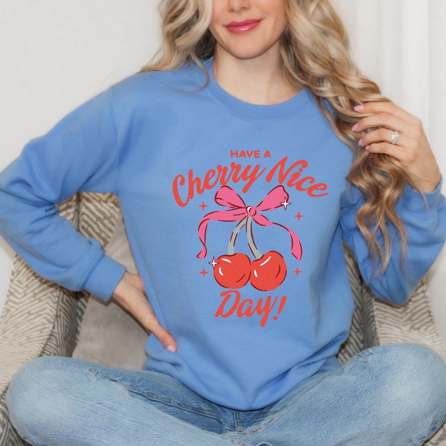 Coquette Cherry Nice Day | Sweatshirt