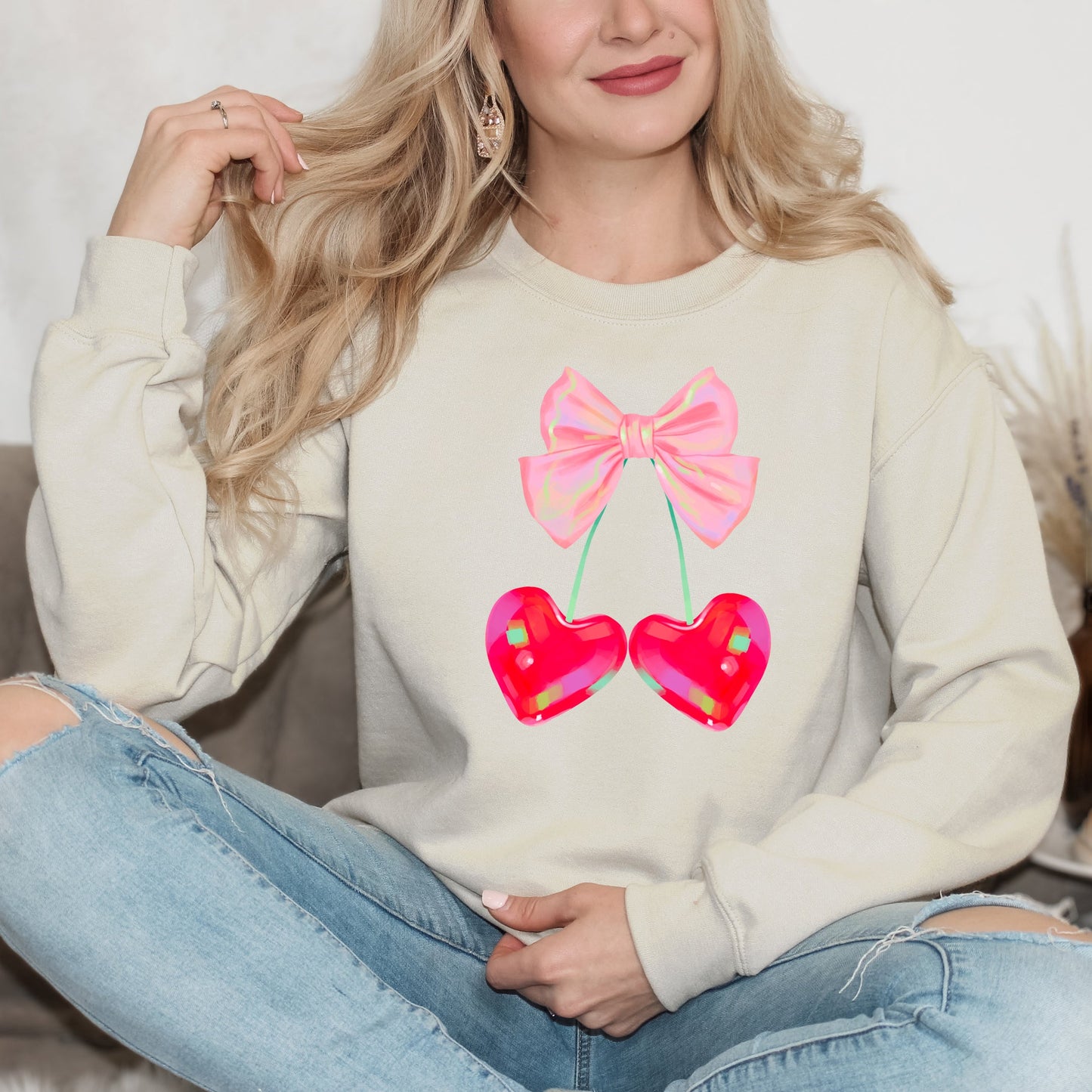 Heart Cherries Coquette | Sweatshirt