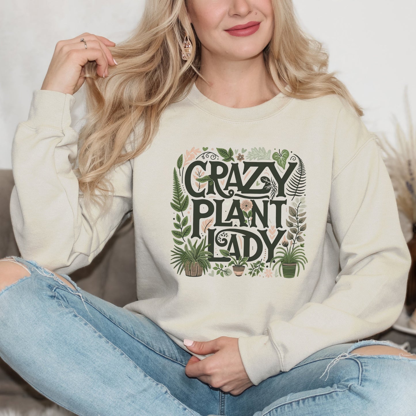Crazy Plant Lady Colorful | Sweatshirt