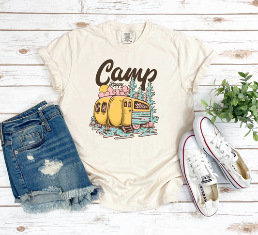 Camp Happy | Garment Dyed Short Sleeve Tee