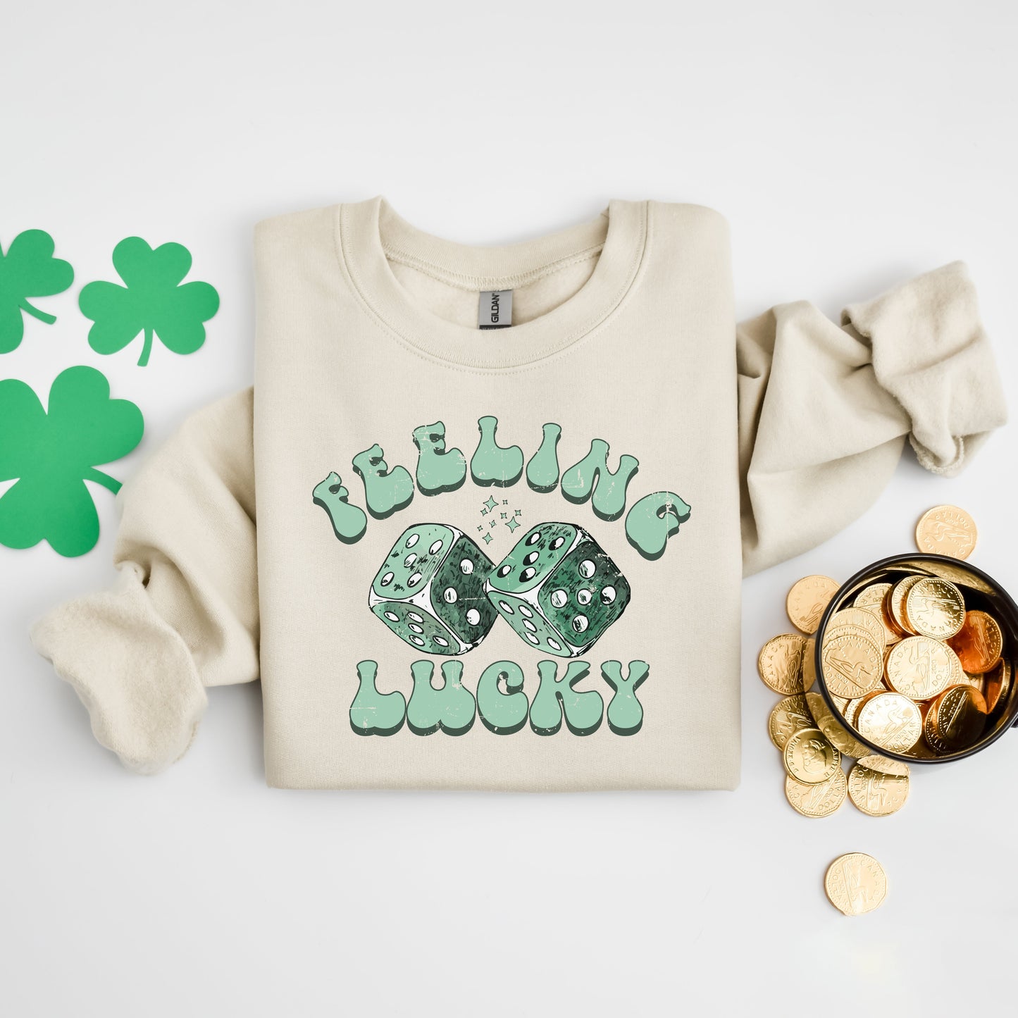 Green Dice Feeling Lucky | Sweatshirt