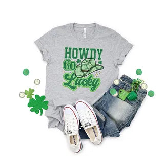 Howdy Go Lucky Cowboy Hat | Short Sleeve Graphic Tee