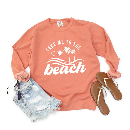 Take Me To The Beach Wave | Garment Dyed Sweatshirt