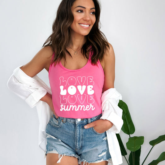 Love Summer Stacked | Racerback Tank