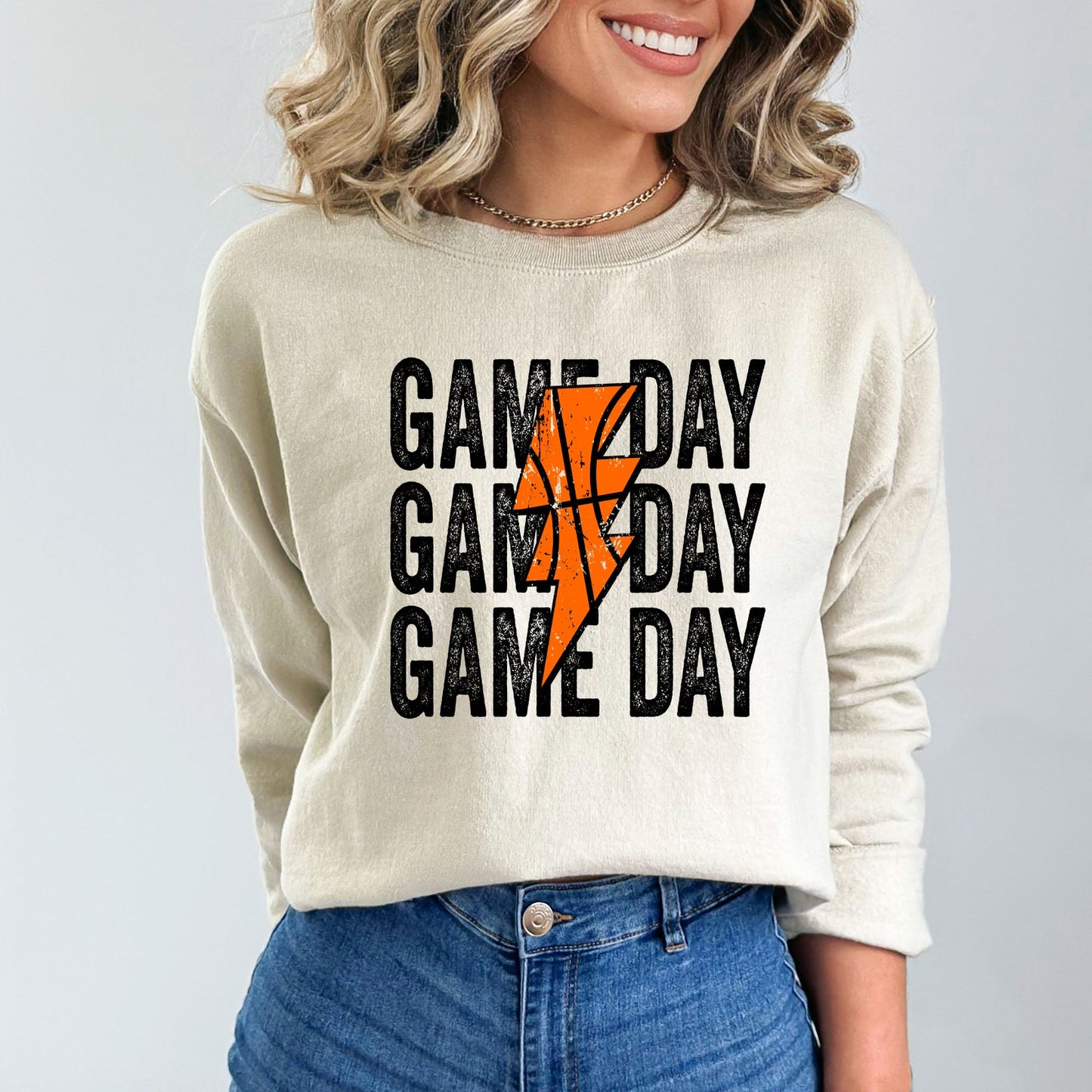 Game Day Stacked Lightning Bolt | Sweatshirt