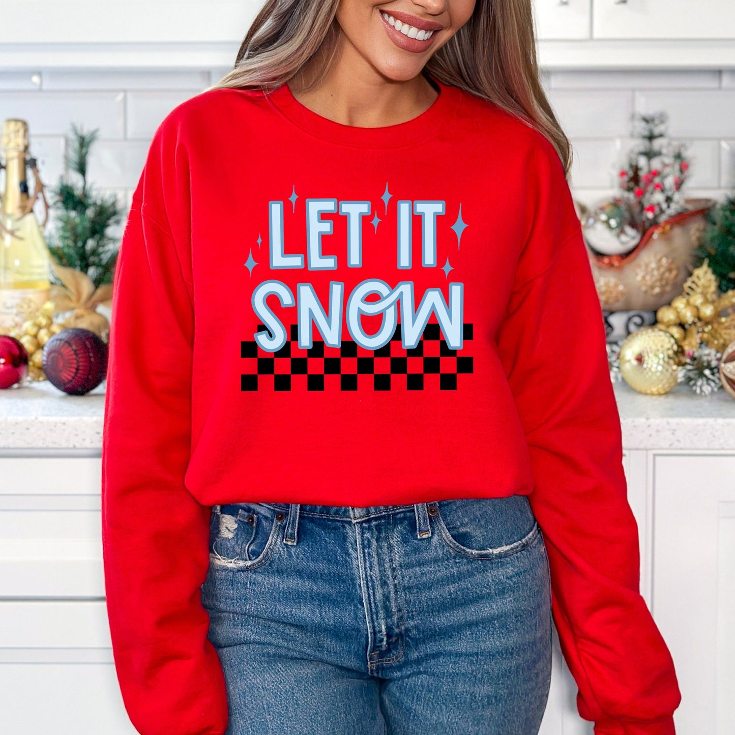 Let It Snow Checkered  | Sweatshirt