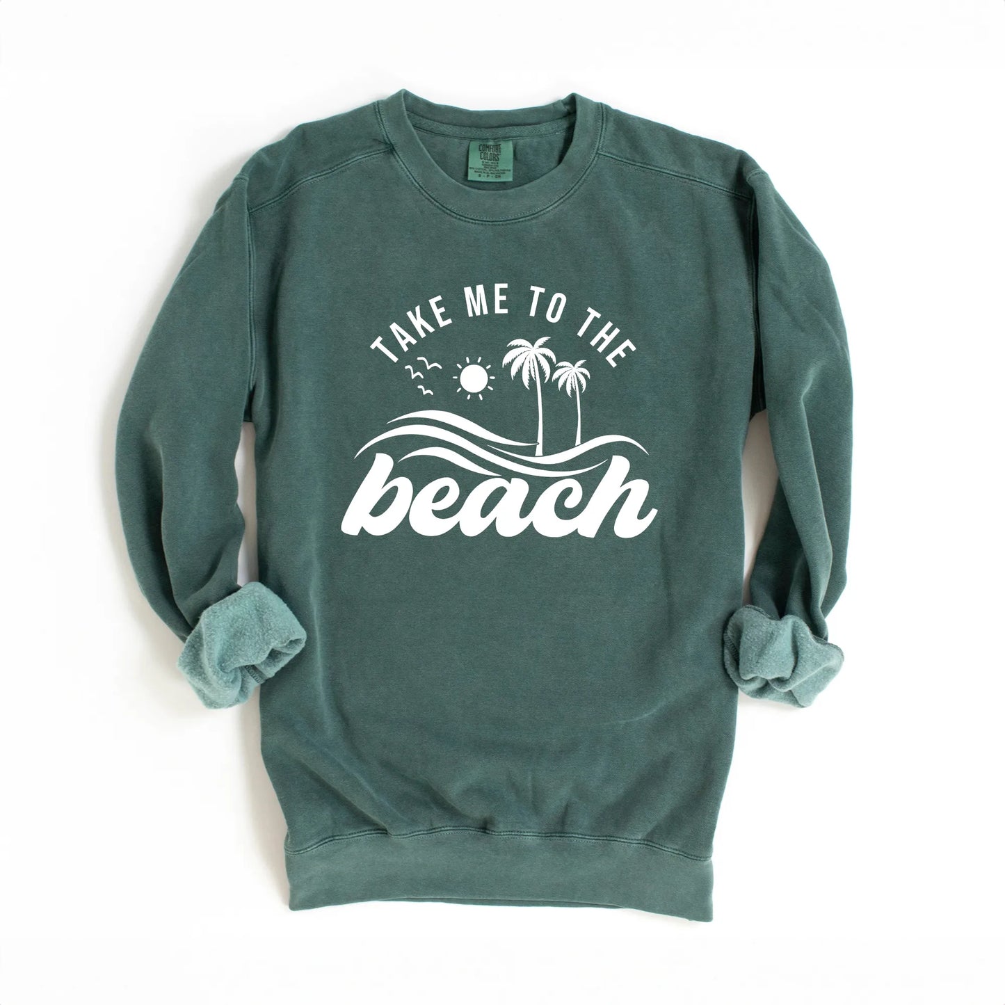 Take Me To The Beach Wave | Garment Dyed Sweatshirt