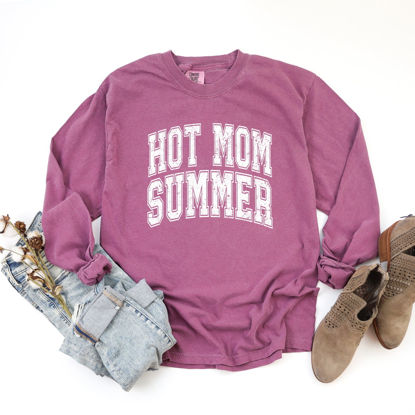 Hot Mom Summer | Garment Dyed Long Sleeve