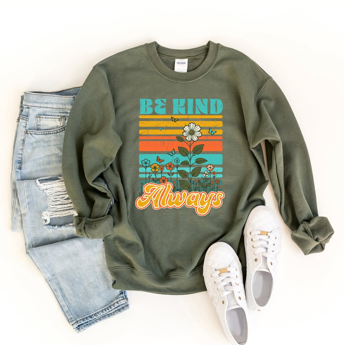 Be Kind Always Flowers | Sweatshirt