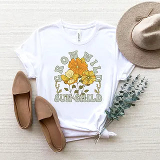 Grow Wild Sun Child Colorful |Short Sleeve Crew Neck