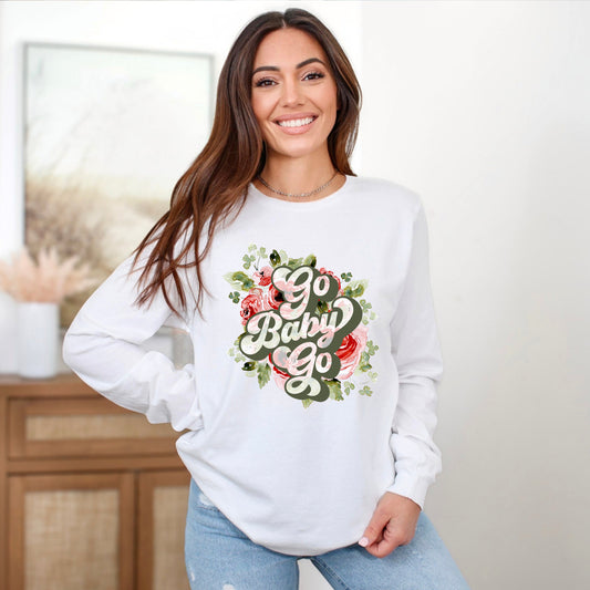 Go Baby Go Derby | Long Sleeve Crew Neck