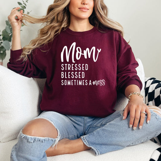 Mom Stressed Blessed | Sweatshirt