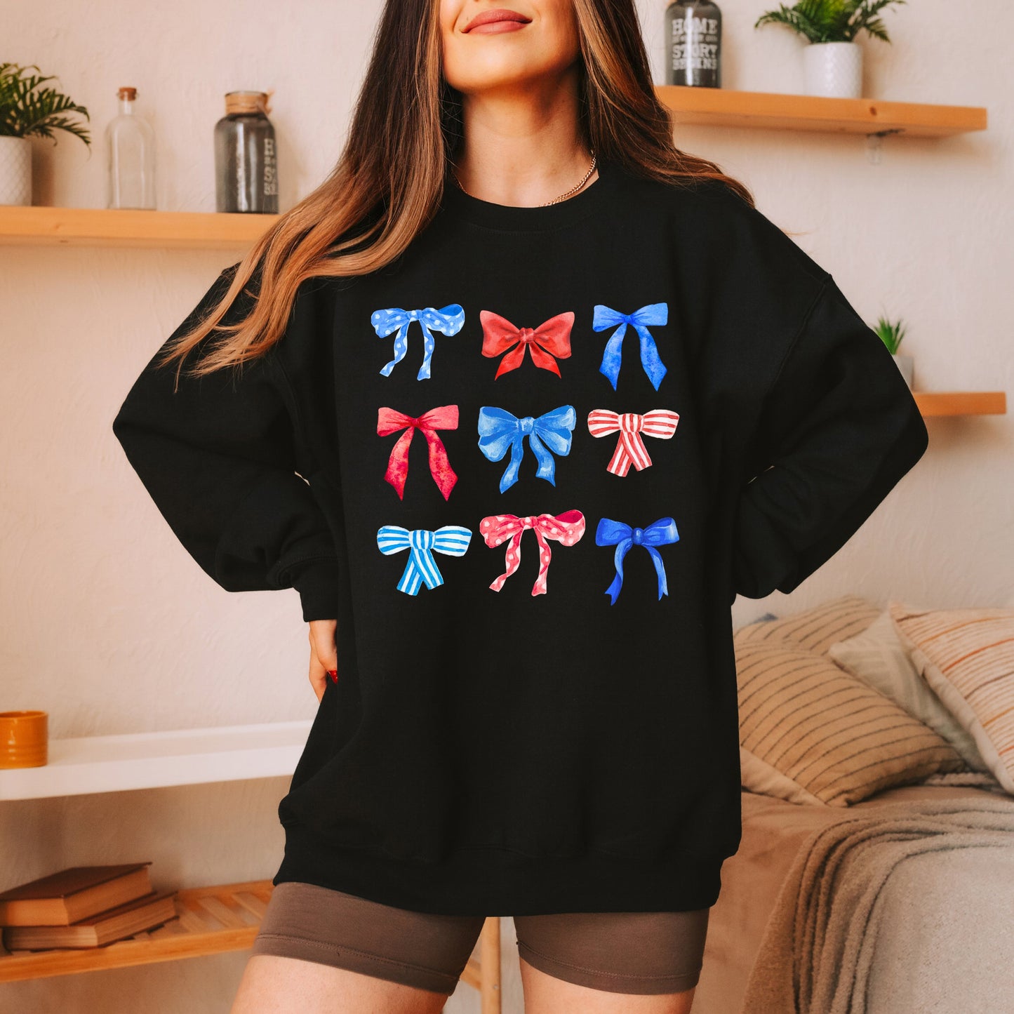 Patriotic Coquette Bow Chart | Sweatshirt