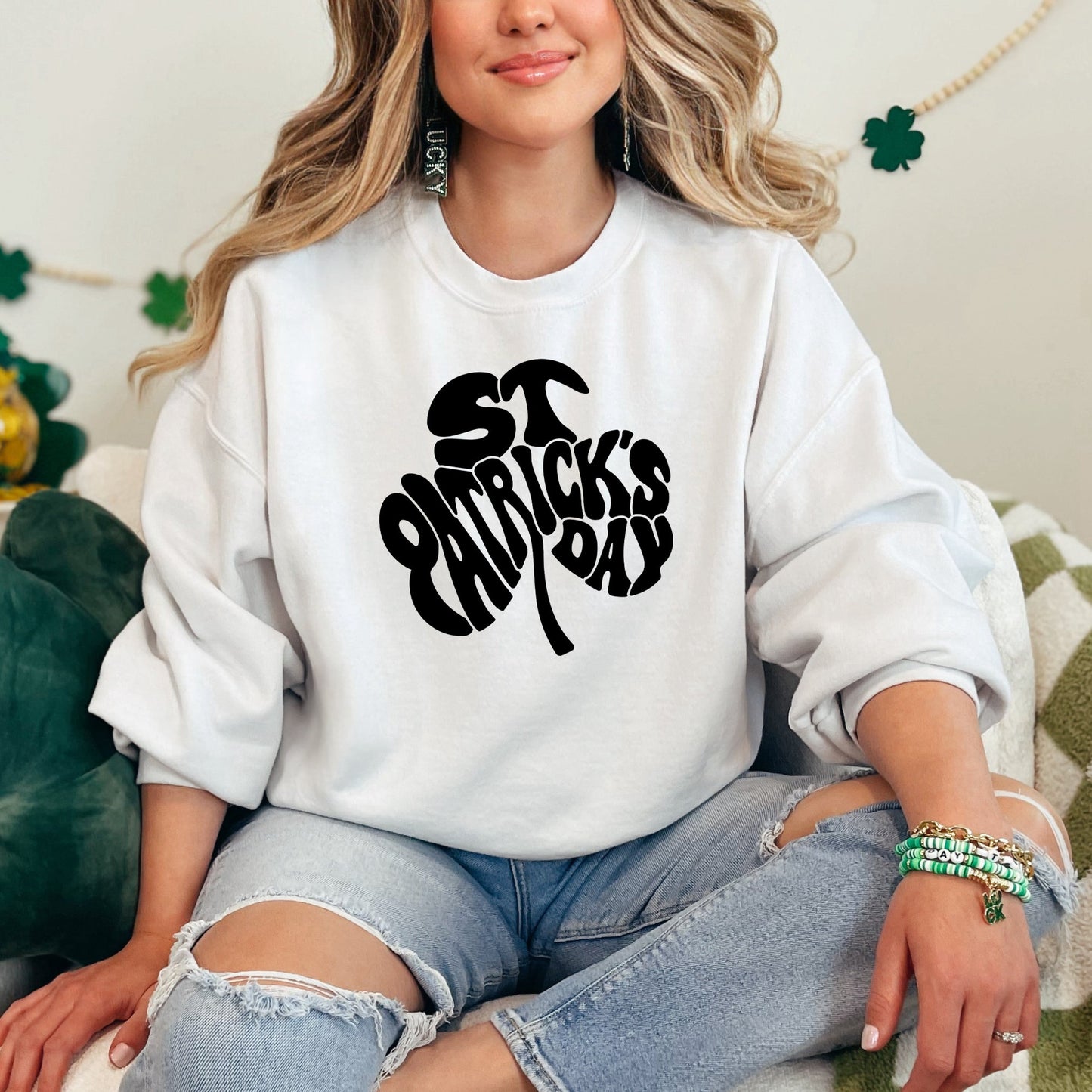 St. Patrick's Day Word Shamrock | Sweatshirt