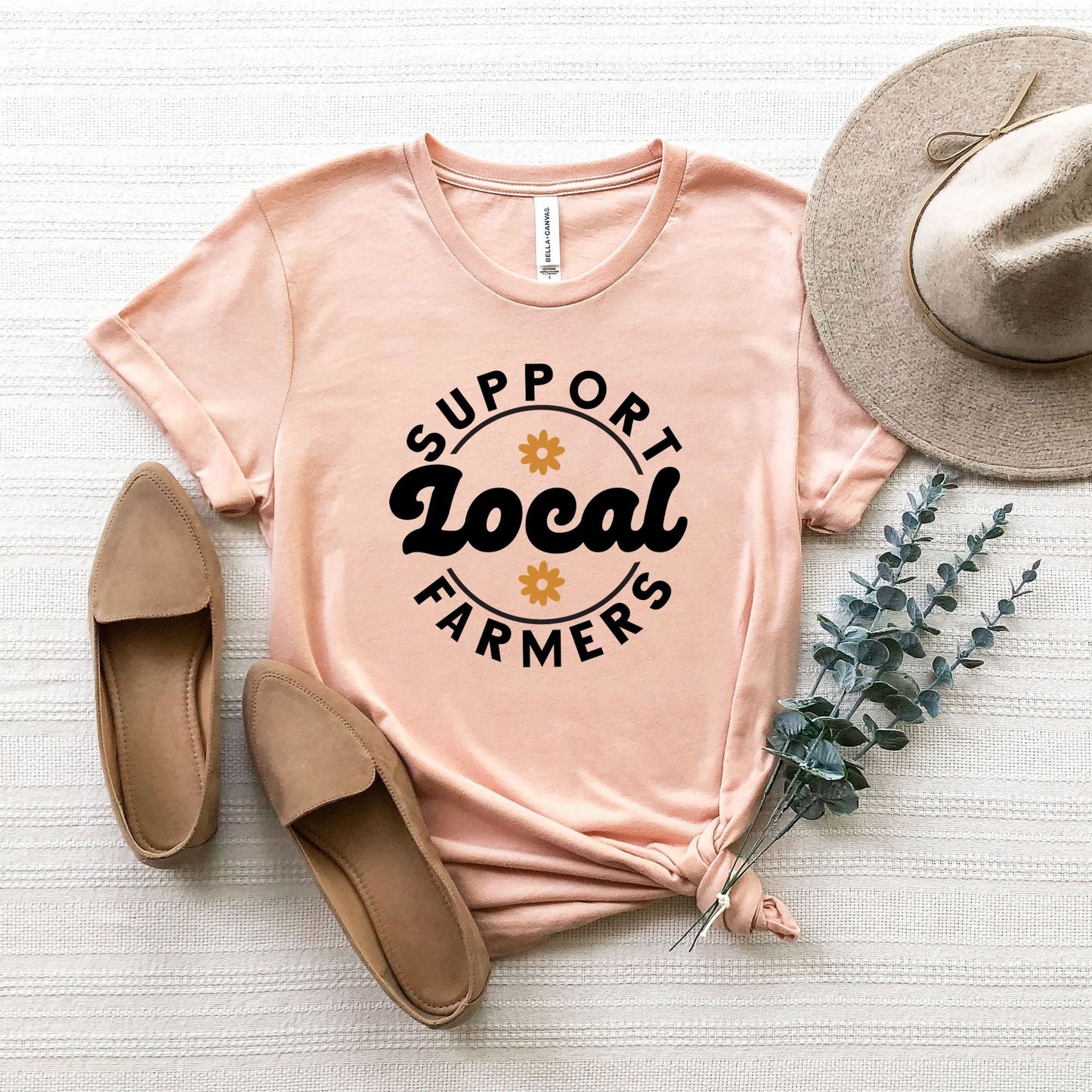 Support Local Farmers Flowers | Short Sleeve Crew Neck