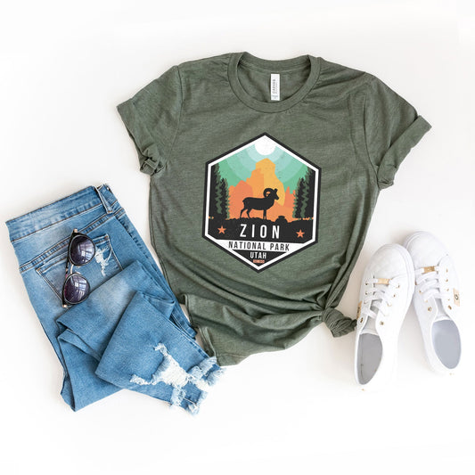 Zion National Park Badge | Short Sleeve Crew Neck