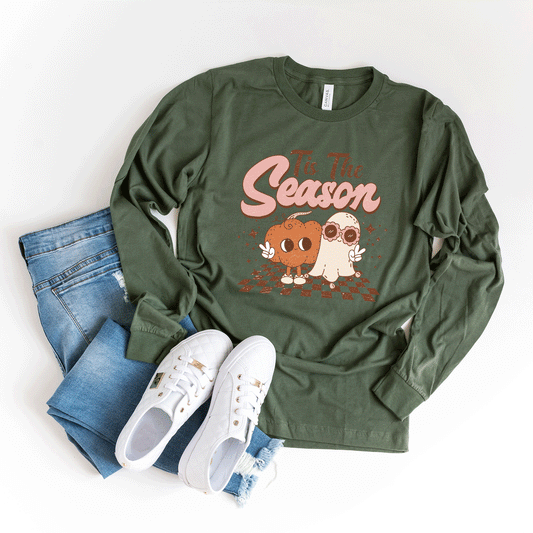 Tis The Season Pumpkin Ghost | Long Sleeve Crew Neck