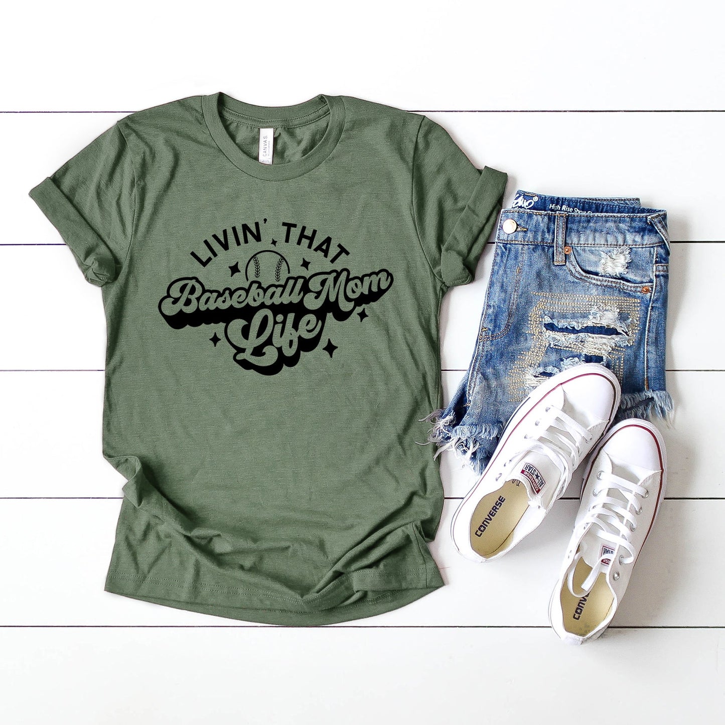 Baseball Mom Life | Short Sleeve Crew Neck