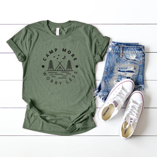 Camp More Worry Less | Short Sleeve Crew Neck