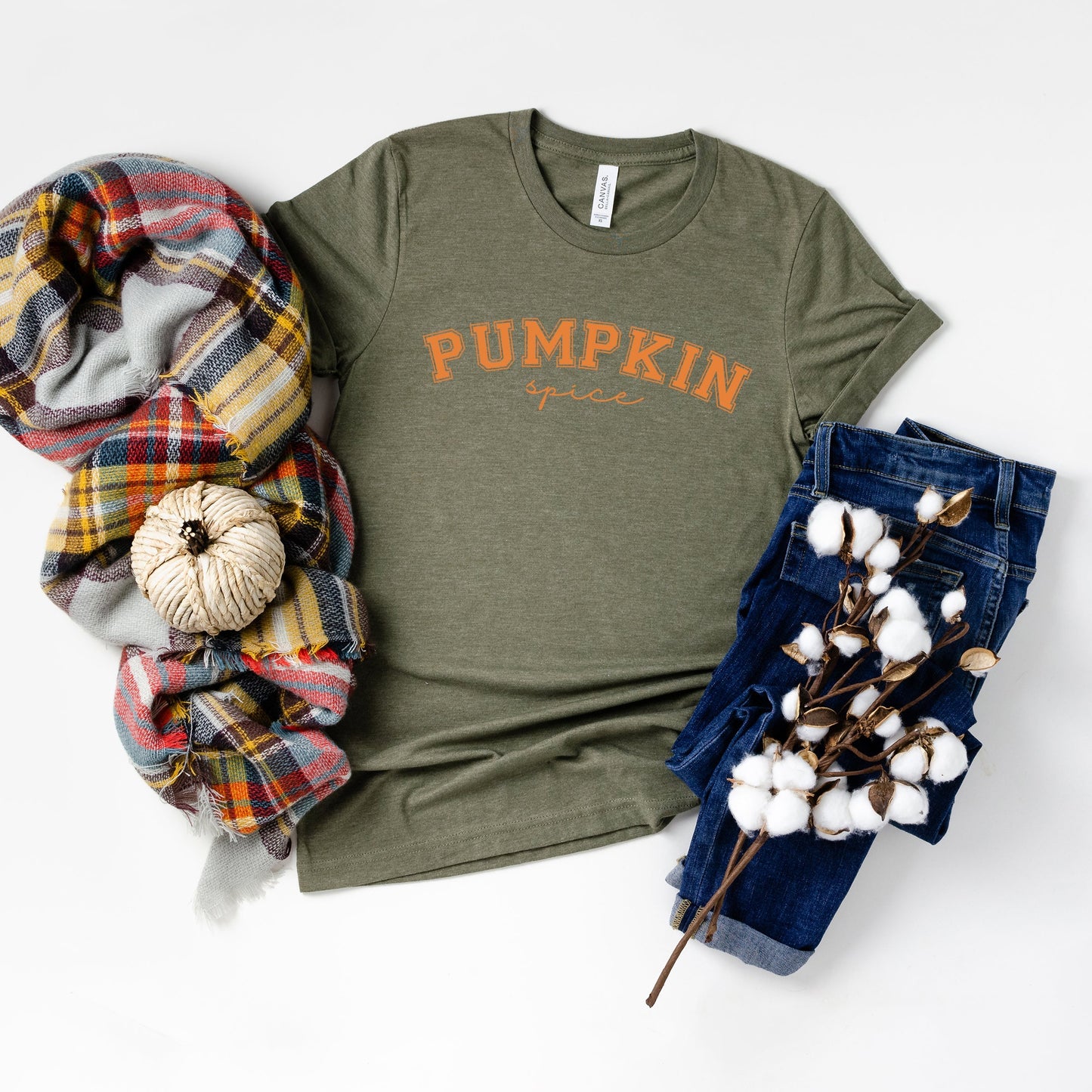 Curved Pumpkin Spice | Short Sleeve Crew Neck