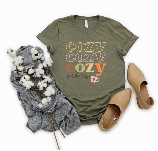 Cozy Vibes Stacked | Short Sleeve Crew Neck