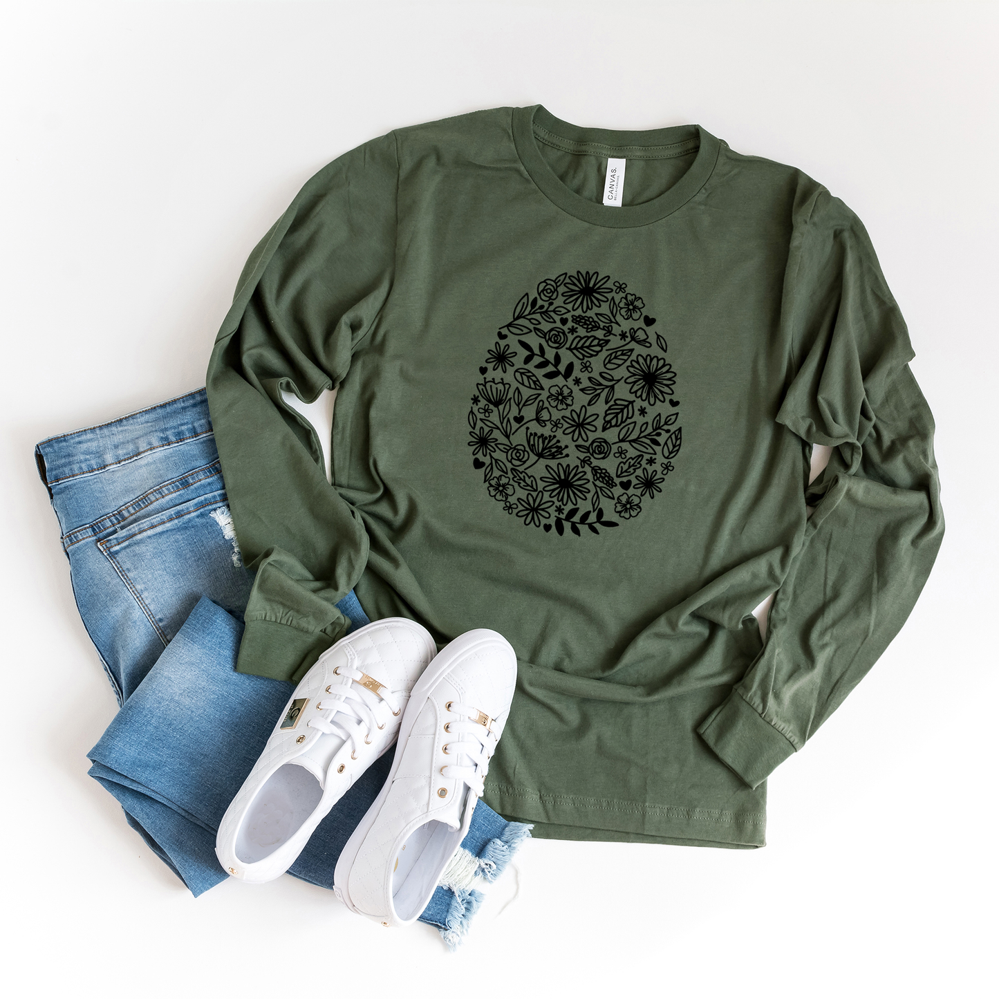 Flower Egg | Long Sleeve Crew Neck