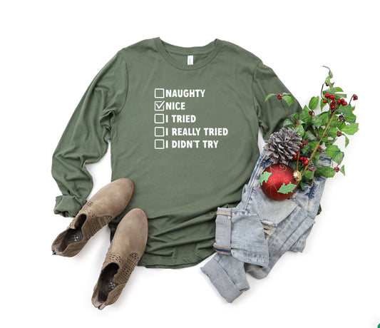 Nice-Nice List | Long Sleeve Crew Neck