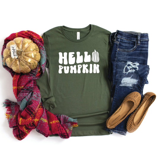 Hello Pumpkin Bold | Long Sleeve Crew Neck