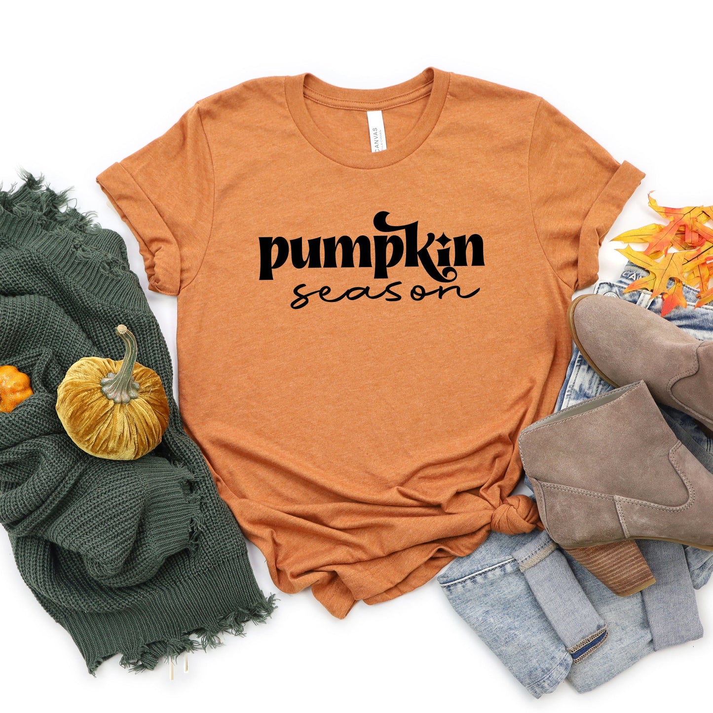 Pumpkin Season Cursive | Short Sleeve Crew Neck