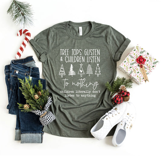 Treetops Glisten And Children Listen To Nothing | Short Sleeve Crew Neck
