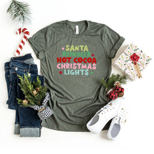Santa Reindeer Hot Cocoa | Short Sleeve Crew Neck