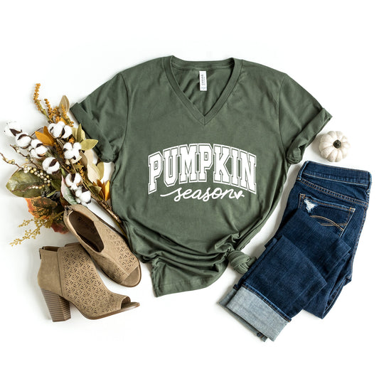 Pumpkin Season Bold | Short Sleeve V-Neck