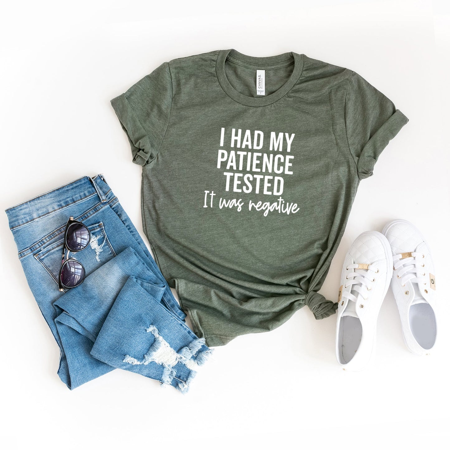 I Had My Patience Tested It Was Negative  | Short Sleeve Crew Neck